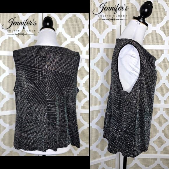 R&M Richards Petite Vintage 2-Piece Glitter Sleeveless Top & Jacket Size XL - Picture 6 of 9